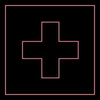 Neon flag of Switzerland red color vector illustration image flat style