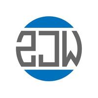 diseño de logotipo de letra zjw sobre fondo blanco. concepto de logotipo de círculo de iniciales creativas de zjw. diseño de letras zjw. vector