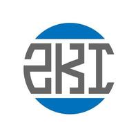 diseño de logotipo de letra zki sobre fondo blanco. concepto de logotipo de círculo de iniciales creativas de zki. diseño de letras zki. vector
