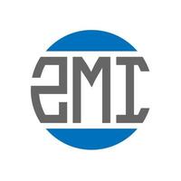 diseño de logotipo de letra zmi sobre fondo blanco. concepto de logotipo de círculo de iniciales creativas zmi. diseño de letras zmi. vector