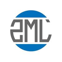 ZML letter logo design on white background. ZML creative initials circle logo concept. ZML letter design. vector