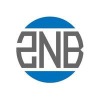 ZNB letter logo design on white background. ZNB creative initials circle logo concept. ZNB letter design. vector