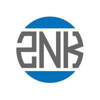 ZNK letter logo design on white background. ZNK creative initials circle logo concept. ZNK letter design. vector