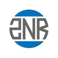 ZNR letter logo design on white background. ZNR creative initials circle logo concept. ZNR letter design. vector