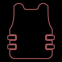 Neon bullet-proof vest flak jacket red color vector illustration image flat style