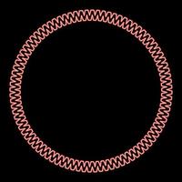 Neon decoration circle Decorative line Art frame red color vector illustration image flat style