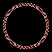 Neon decoration circle Decorative line Art frame red color vector illustration image flat style