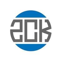 diseño de logotipo de letra zck sobre fondo blanco. Concepto de logotipo de círculo de iniciales creativas de zck. diseño de letras zck. vector