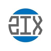 diseño de logotipo de letra zix sobre fondo blanco. concepto de logotipo de círculo de iniciales creativas de zix. diseño de letras zix. vector