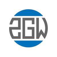 ZGW letter logo design on white background. ZGW creative initials circle logo concept. ZGW letter design. vector