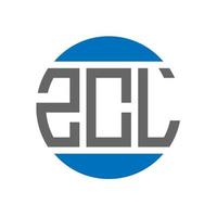 diseño de logotipo de letra zcl sobre fondo blanco. concepto de logotipo de círculo de iniciales creativas de zcl. diseño de letras zcl. vector