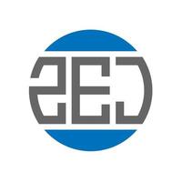 ZEJ letter logo design on white background. ZEJ creative initials circle logo concept. ZEJ letter design. vector