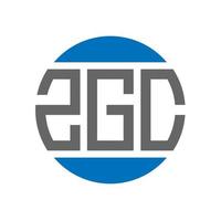 diseño de logotipo de letra zgc sobre fondo blanco. concepto de logotipo de círculo de iniciales creativas zgc. diseño de letras zgc. vector