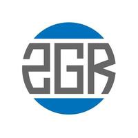 diseño de logotipo de letra zgr sobre fondo blanco. concepto de logotipo de círculo de iniciales creativas zgr. diseño de letras zgr. vector