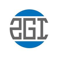 ZGI letter logo design on white background. ZGI creative initials circle logo concept. ZGI letter design. vector