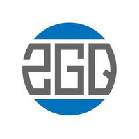 diseño de logotipo de letra zgq sobre fondo blanco. concepto de logotipo de círculo de iniciales creativas zgq. diseño de letras zgq. vector