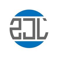 diseño de logotipo de letra zjl sobre fondo blanco. concepto de logotipo de círculo de iniciales creativas de zjl. diseño de letras zjl. vector