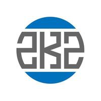 diseño de logotipo de letra zkz sobre fondo blanco. concepto de logotipo de círculo de iniciales creativas zkz. diseño de letras zkz. vector