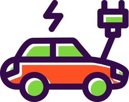 icono plano de coche eléctrico vector