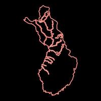 Neon map of Finland red color vector illustration image flat style