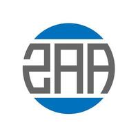 diseño del logotipo de la letra zaa sobre fondo blanco. concepto de logotipo de círculo de iniciales creativas de zaa. diseño de letras zaa. vector