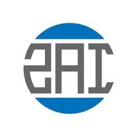 ZAI letter logo design on white background. ZAI creative initials circle logo concept. ZAI letter design. vector