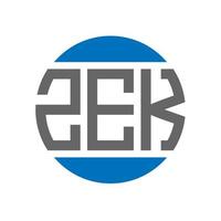 diseño de logotipo de letra zek sobre fondo blanco. concepto de logotipo de círculo de iniciales creativas de zek. diseño de letras zek. vector