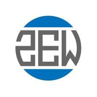 diseño de logotipo de letra zew sobre fondo blanco. concepto de logotipo de círculo de iniciales creativas de zew. diseño de letra zew. vector