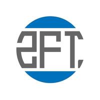 diseño de logotipo de letra zft sobre fondo blanco. concepto de logotipo de círculo de iniciales creativas de zft. diseño de letras zft. vector