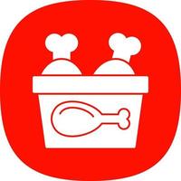 Chicken Bucket Vector Icon Design