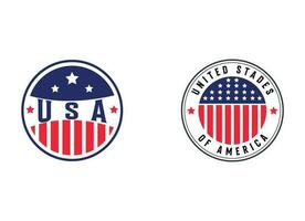 Shield Emblem Sport Team, Patriotic, USA Flag, Icon Vector Logo Design Template Illustration