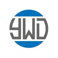 diseño de logotipo de letra ywd sobre fondo blanco. concepto de logotipo de círculo de iniciales creativas de ywd. diseño de letras ywd. vector