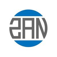 diseño de logotipo de letra zan sobre fondo blanco. concepto de logotipo de círculo de iniciales creativas de zan. diseño de letras zan. vector