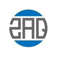 diseño de logotipo de letra zaq sobre fondo blanco. concepto de logotipo de círculo de iniciales creativas de zaq. diseño de letras zaq. vector