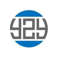 diseño de logotipo de letra yzy sobre fondo blanco. concepto de logotipo de círculo de iniciales creativas yzy. diseño de letras yzy. vector
