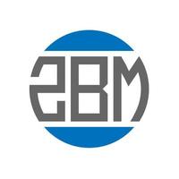 diseño de logotipo de letra zbm sobre fondo blanco. Concepto de logotipo de círculo de iniciales creativas de zbm. diseño de letras zbm. vector