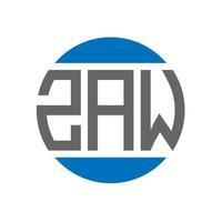 diseño de logotipo de letra zaw sobre fondo blanco. concepto de logotipo de círculo de iniciales creativas de zaw. diseño de letras zaw. vector