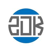 diseño de logotipo de letra zdk sobre fondo blanco. Concepto de logotipo de círculo de iniciales creativas de zdk. diseño de letras zdk. vector