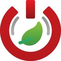 icono plano del botón de encendido ecológico vector