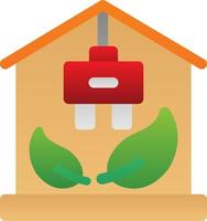 Eco Solar Home Flat Icon vector