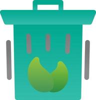 Eco Trash Bin Flat Icon vector