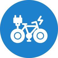 icono plano de bicicleta eléctrica vector