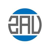 diseño de logotipo de letra zau sobre fondo blanco. concepto de logotipo de círculo de iniciales creativas de zau. diseño de letras zau. vector