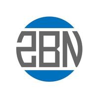 diseño de logotipo de letra zbn sobre fondo blanco. concepto de logotipo de círculo de iniciales creativas zbn. diseño de letras zbn. vector