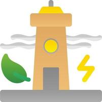 Tidal Power Flat Icon vector