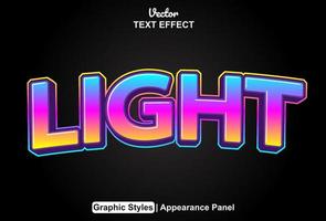 light text effect with graphic style and editable vector