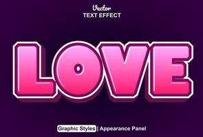 love text effect with graphic style and editable. vector