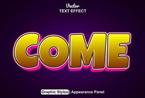 come text effect with graphic style and editable vector
