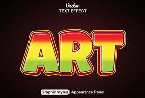 Art text effect with graphic style and editable vector