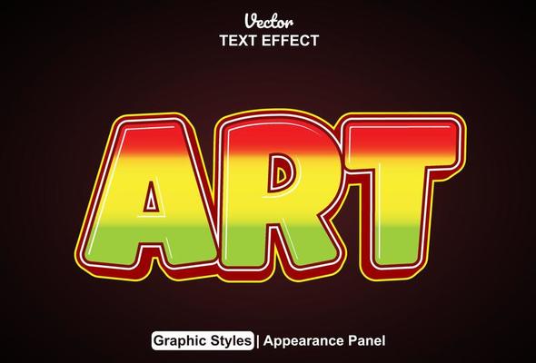 Art text effect with graphic style and editable